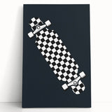 Skateboard Checkered - Boys Room Wall Art Kids Decor