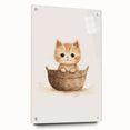 Cute Kitten in Basket Nursery Wall Art - Baby Room Decor