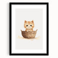 Cute Kitten in Basket Nursery Wall Art - Baby Room Decor