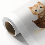 Cute Kitten in Basket Nursery Wall Art - Baby Room Decor