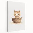 Cute Kitten in Basket Nursery Wall Art - Baby Room Decor