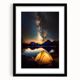 Black landscape picture frame with a white mat, showcasing a modern design, viewed from the front. Ideal for home decor or gallery displays.