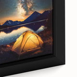 Close-up of a vibrant framed landscape canvas artwork showcasing a serene nature scene with lush greenery and soft pastel colors, ideal for home decor.