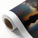 Rolled canvas showcasing a vibrant African tribal wall art design, featuring intricate patterns and bold colors, securely packaged in a durable cardboard tube for shipping.