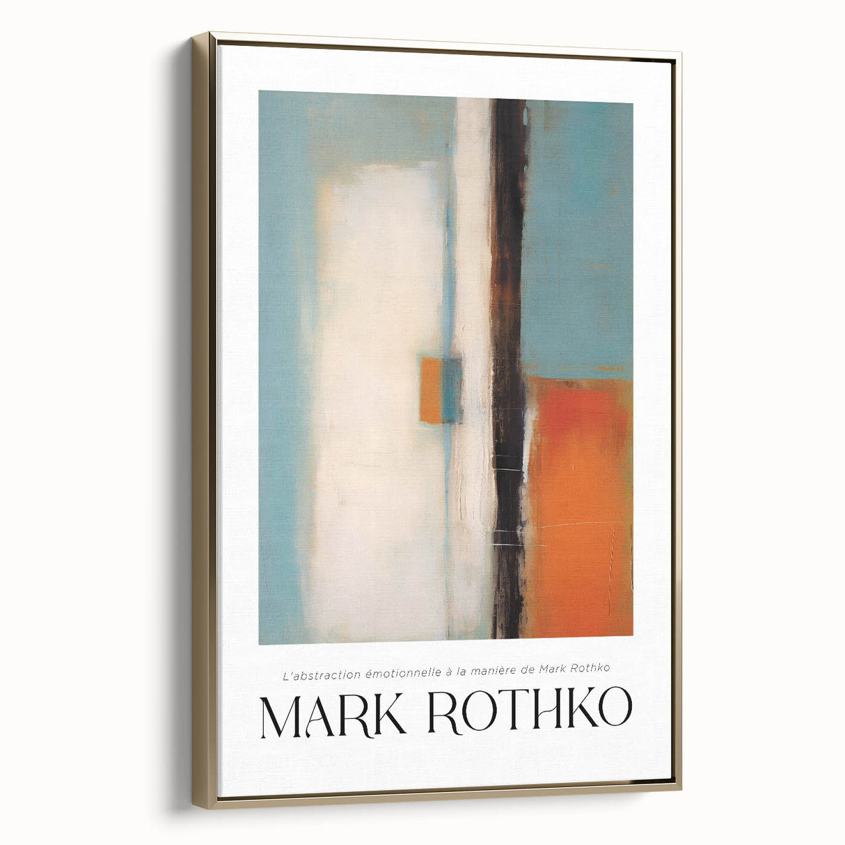 Modern abstract landscape art on framed canvas in gold, black, and gray tones, ideal for bedroom wall decor.