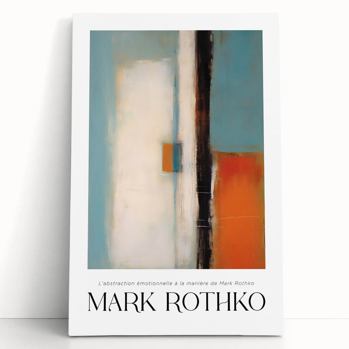 Large black and white abstract canvas depicting a minimalist design, ideal for kitchen wall art or bedroom ambiance.