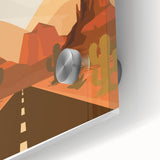 Arizona Retro Travel Poster | Grand Canyon Desert Road Print