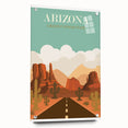 Arizona Retro Travel Poster | Grand Canyon Desert Road Print