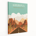 Arizona Retro Travel Poster | Grand Canyon Desert Road Print