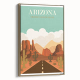 Arizona Retro Travel Poster | Grand Canyon Desert Road Print
