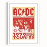 Retro AC/DC Highway to Hell Poster - Vintage 1979 Tour Wall Art