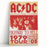 Retro AC/DC Highway to Hell Poster - Vintage 1979 Tour Wall Art