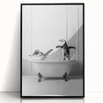 Bathroom Wall Art - Playful Penguins in Bathtub