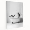 Bathroom Wall Art - Playful Penguins in Bathtub