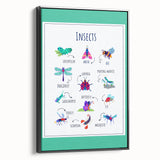 Insects Kids Educational Wall Art – Learning Poster