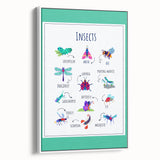 Insects Kids Educational Wall Art – Learning Poster