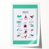 Insects Kids Educational Wall Art – Learning Poster