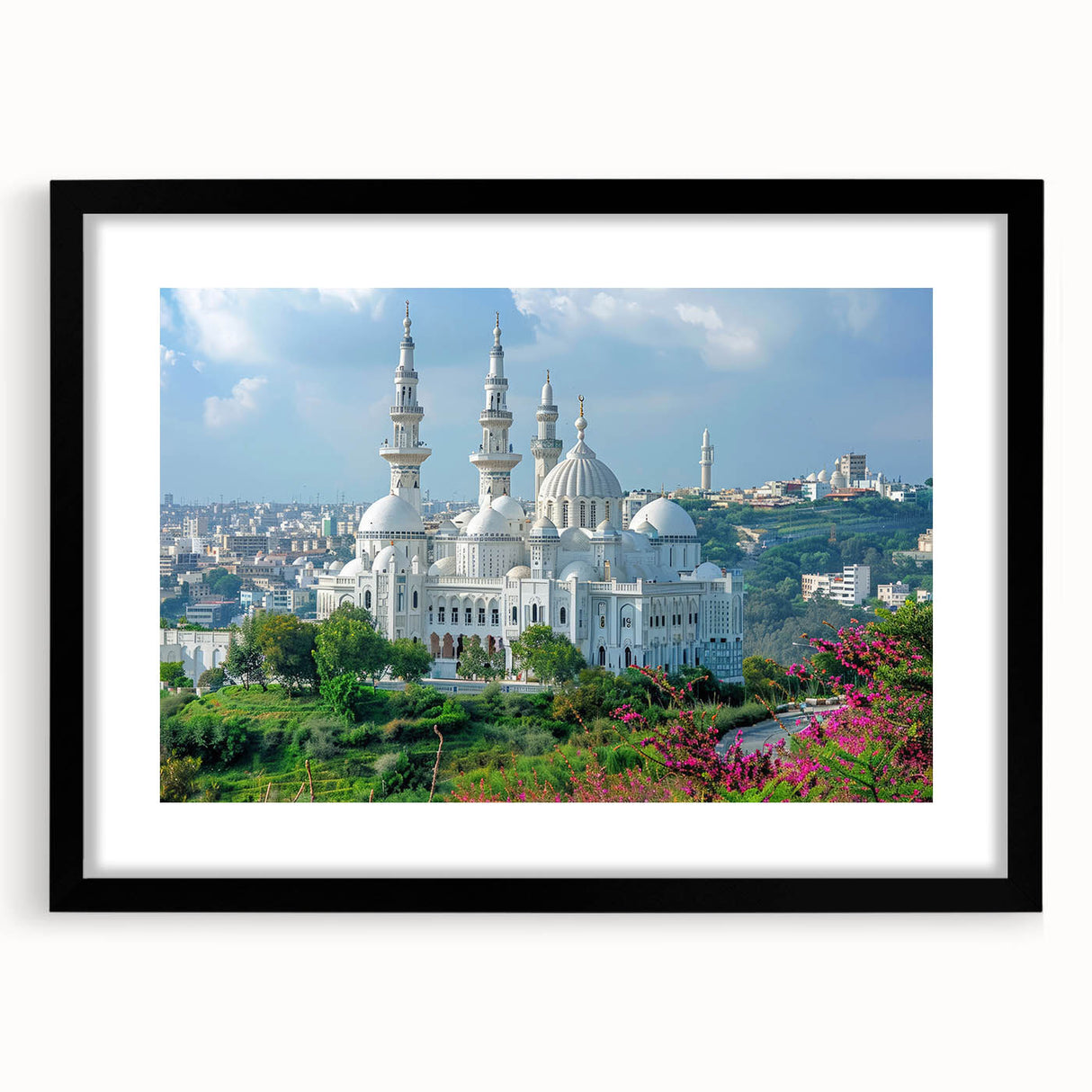 Extra large framed abstract art print depicting textured, colorful African scenery, ideal for living room decor.