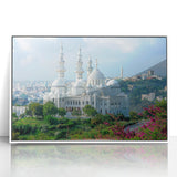 Framed acrylic print of an Algerian landscape in mid-century modernist style, ideal for modern art wall decor.