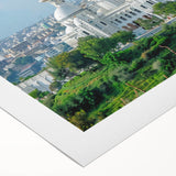 Art deco poster featuring an Algerian landscape on rolled canvas, using earth tones, ideal for dining room wall art.