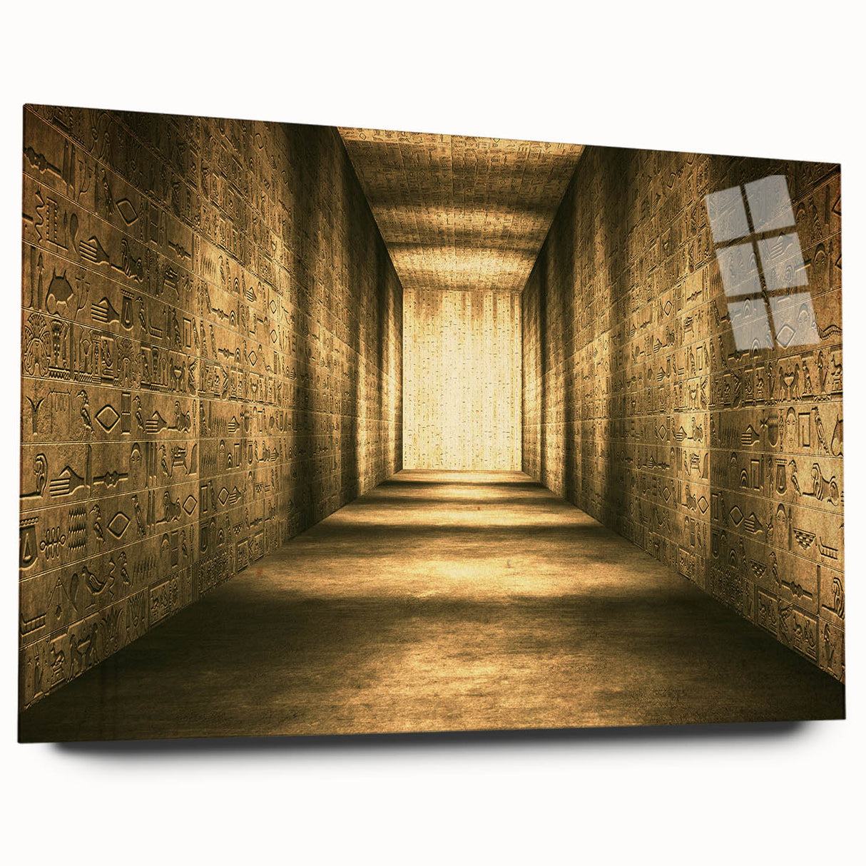 Large abstract wall art depicting the Egyptian landscape in earth tones on acrylic glass.