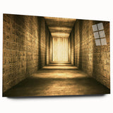 Large abstract wall art depicting the Egyptian landscape in earth tones on acrylic glass.