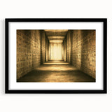 Extra large abstract art print of a colorful, textured African landscape on a black framed canvas.