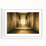 Extra large framed wall art of abstract Egyptian scenery in earth tones, ideal for living room decor.