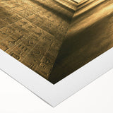 Art deco poster of an Egyptian landscape on rolled canvas, featuring muted earth tones, ideal for dining room wall art.