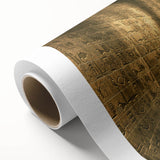 Art deco poster of Egyptian scenery on rolled canvas, featuring muted earth tones, ideal for nursery wall art.