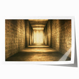 Extra large rolled print of an Egyptian landscape with pyramids, in muted earth tones, ideal for art wall dining room.