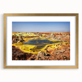 Textured abstract art print depicting an Ethiopian landscape in earthy tones on a framed canvas, ideal for bedroom art.
