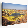 Ethiopian landscape on large stretched canvas, featuring earthy tones, ideal for kitchen wall art.