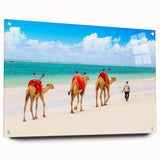 Acrylic print of a Kenyan landscape featuring vibrant earth tones, ideal for dining room decor.