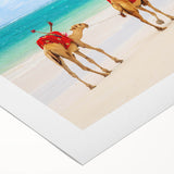 Art deco poster featuring a serene Kenyan landscape with muted earth tones on rolled canvas, suitable for dining room decor.