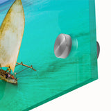 Large abstract wall art depicting a Madagascar scenery in vibrant earth tones on acrylic glass.