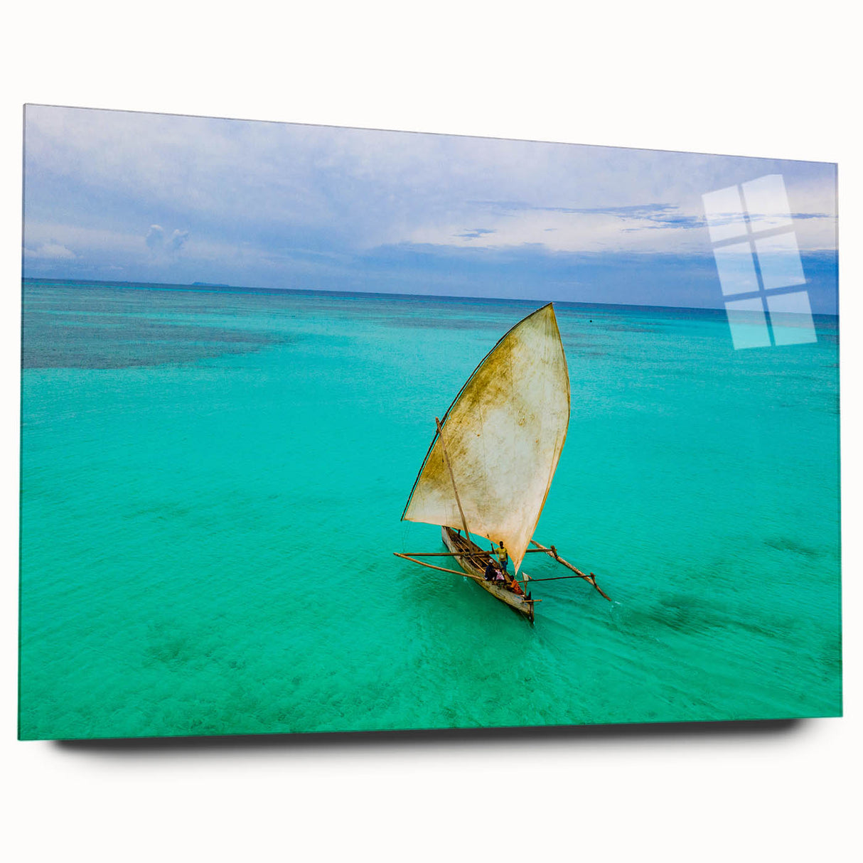 Large abstract wall art of Madagascar scenery on acrylic glass, with vibrant earth tones.