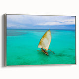 Vintage poster art of Madagascar scenery on framed canvas, featuring colorful art in extra large size.