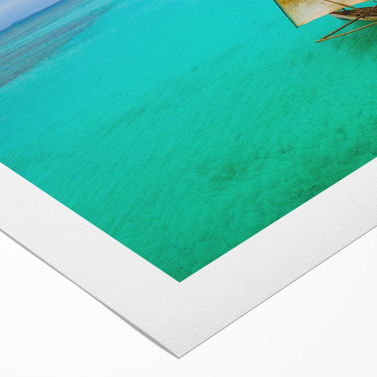 Art deco poster of a Madagascar landscape with vibrant greens and blues on rolled canvas, suitable for dining room decor.