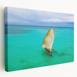 Large stretched canvas featuring a scenic Madagascar landscape in natural green and earth tones, ideal for kitchen wall art.