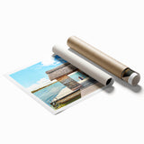 Extra large rolled print featuring a scenic Mauritius landscape with vibrant green and blue tones.