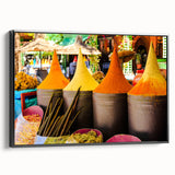 Black and white framed canvas of a Moroccan landscape, ideal for bedroom wall art.