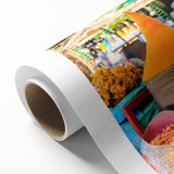 Art deco poster of Moroccan scenery in pastel shades on rolled canvas, ideal for nursery wall art.