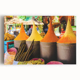 Black and white large art print of Moroccan scenery on stretched canvas, suitable for kitchen wall art.