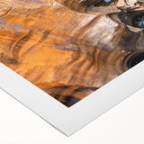 Art deco poster of a stylized South African landscape in muted earth tones on rolled canvas.