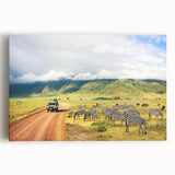 Black and white stretched canvas of African scenery, ideal for kitchen wall art or bedroom ambiance.
