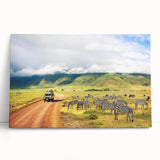 Large black and white canvas of Tanzania scenery, ideal for kitchen wall art.