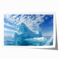 Antarctic landscape on rolled print, featuring icy blue and white tones, ideal for art wall dining room.