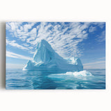 Black and white stretched canvas of Antarctic scenery, displaying a vast icy landscape, ideal for kitchen wall art.