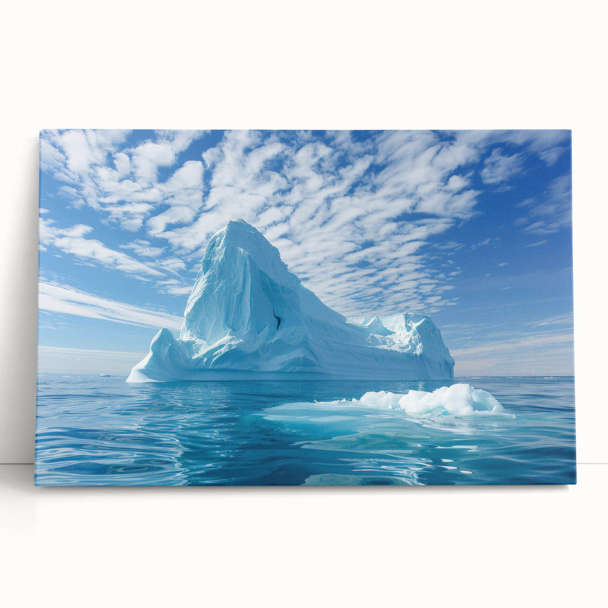 Black and white photograph of Antarctica scenery on stretched canvas, ideal for kitchen wall art or bedroom ambiance.
